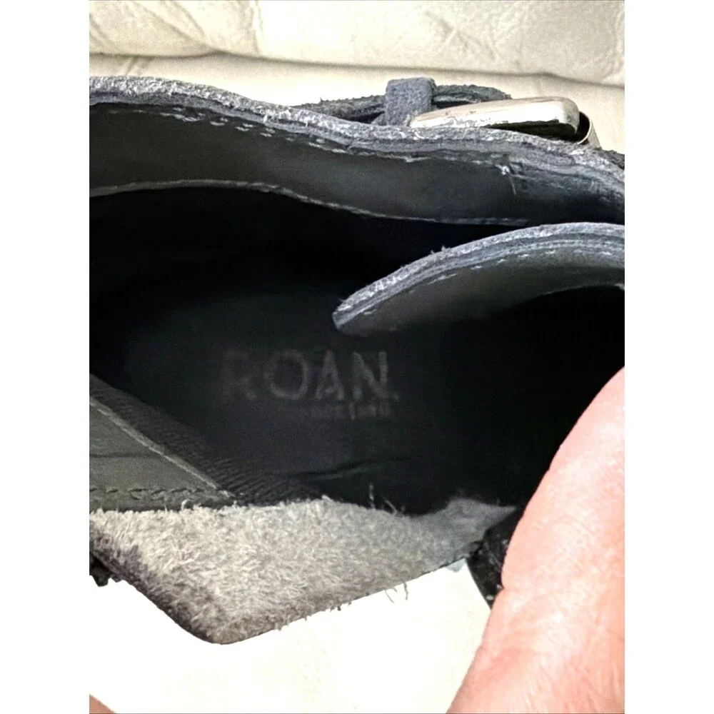 Roan by Bed Stu Womens Leather Boots Size 8 Disstressed Moto Biker Buckle Gray